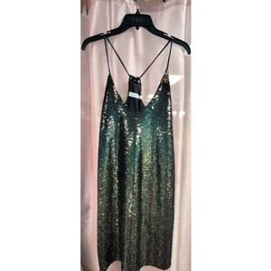 Med. Bishop and Young sequined  holiday New Years Eve slip dress